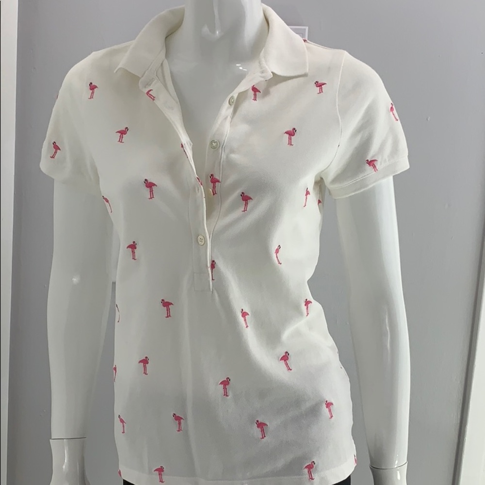 J Crew Flamingo Pique Top